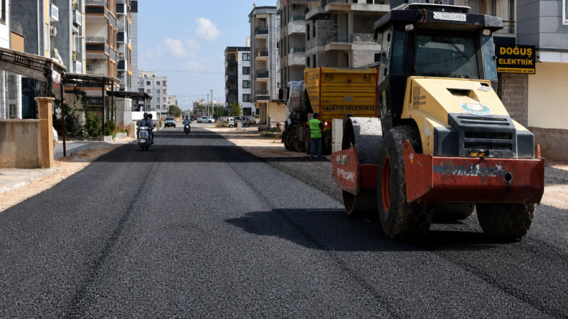 HALİLİYE’DE YOLLAR BİR BİR ASFALTLA BULUŞUYOR: KONUKLU MAHALLESİ’NDE ÇALIŞMALAR SÜRÜYOR